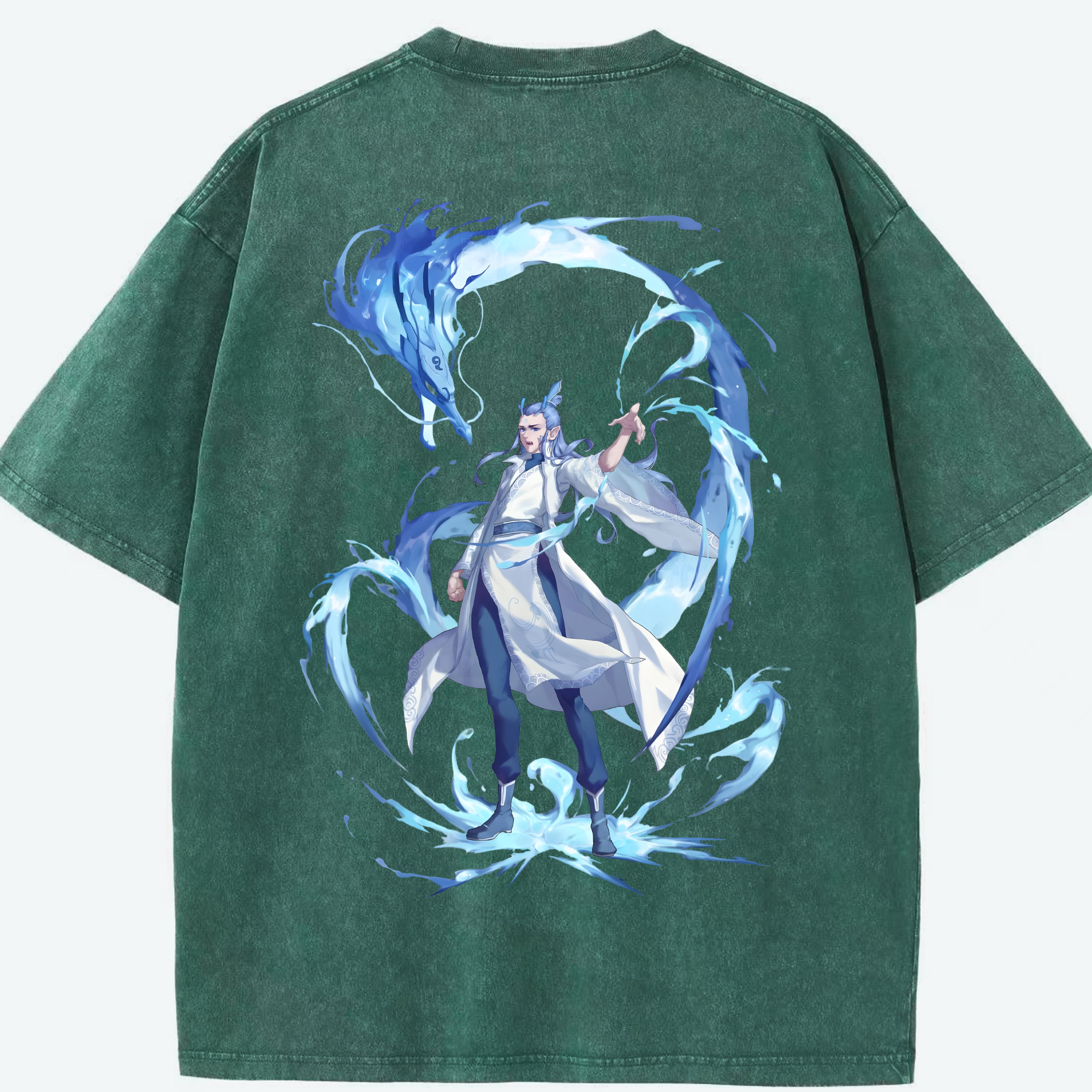 （画像用） Ne Zha 2 ナタ 魔童の大暴れ 綿100% ヴィンテージ風 半袖Tシャツ（背面プリント）
